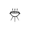 Electric BBQ grill with outdoor patio space